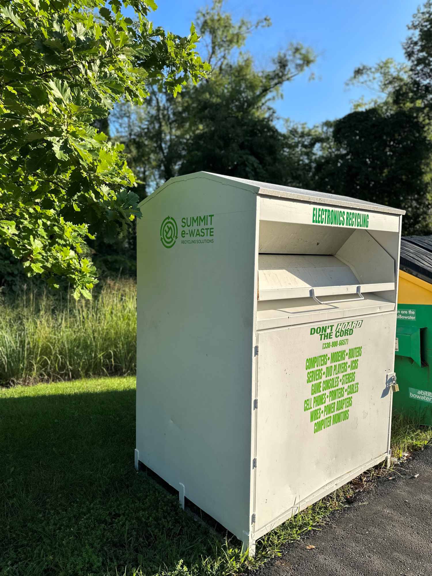 E Waste Bin in parking lot